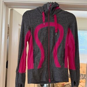 Gray and Pink Zip-Up lululemon Hoodie